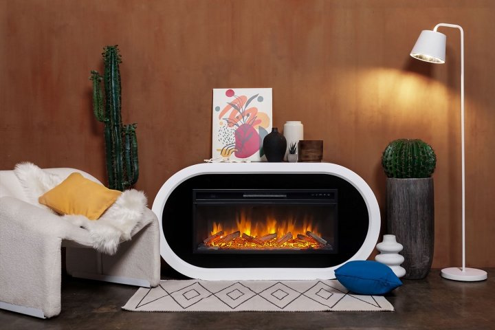 Каминокомплект Royal Flame Ellips с очагом Vision 42 LOG LED белый с черным