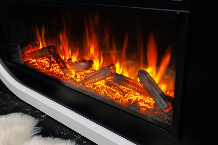 Каминокомплект Royal Flame Ellips с очагом Vision 42 LOG LED белый с черным