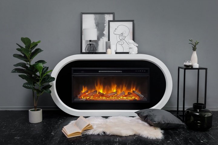 Каминокомплект Royal Flame Ellips с очагом Vision 42 LOG LED белый с черным