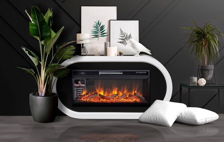 Каминокомплект Royal Flame Ellips с очагом Vision 42 LOG LED белый с черным