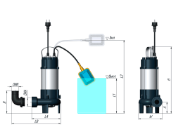 Погружной фекальный насос Unipump FEKACUT V750DF