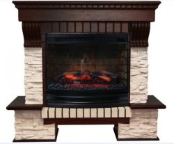 Каминокомплект Interflame Экстер сланец темный дуб с очагом Panoramic 25-30 LED FX 3D